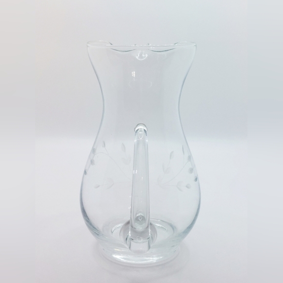 Vintage‎ Hand Blown Princess House Glass Floral Etched Pitcher - Picture 5 of 8
